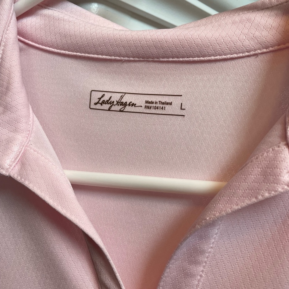 Lady Hagen Light Pink Polo Shirt activewear size large - Picture 2 of 7